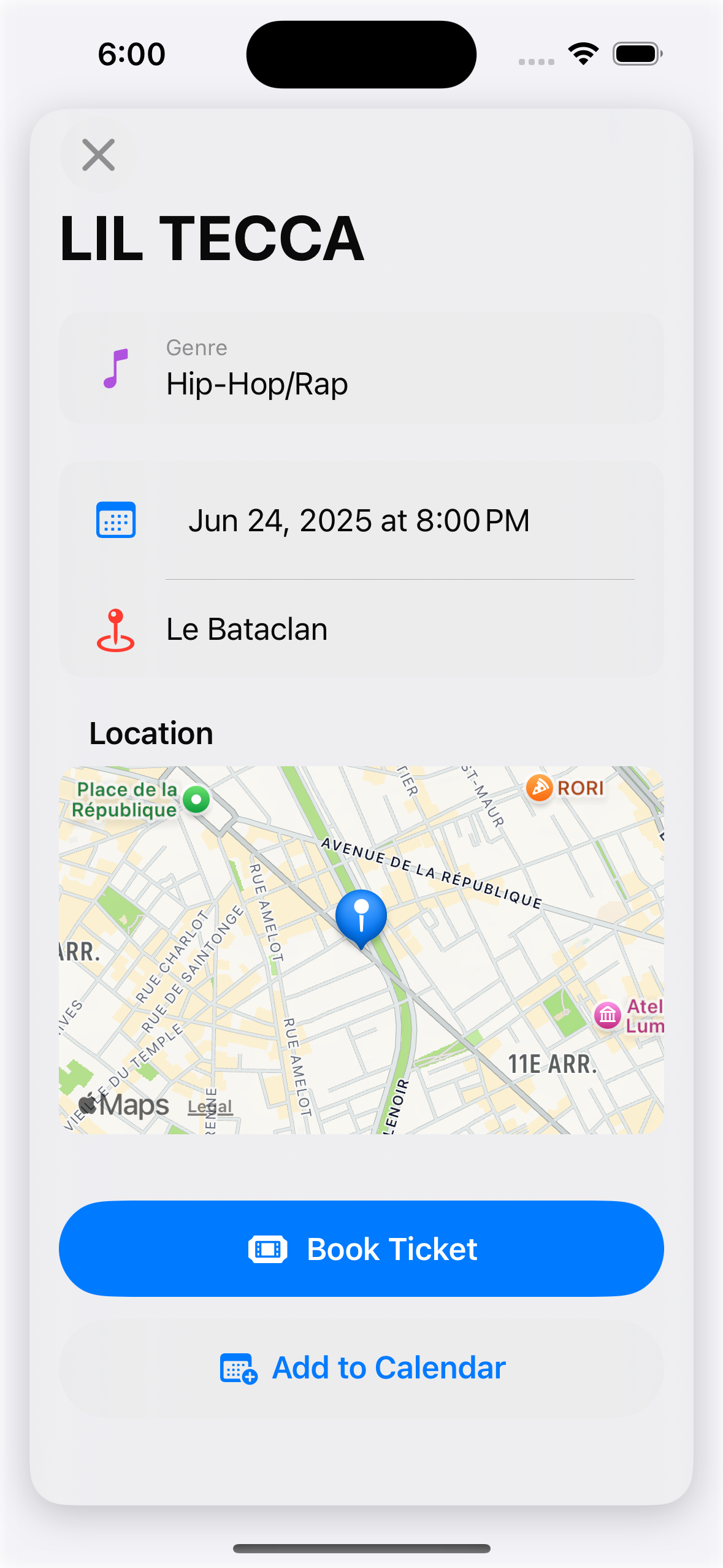 By The Way app event details